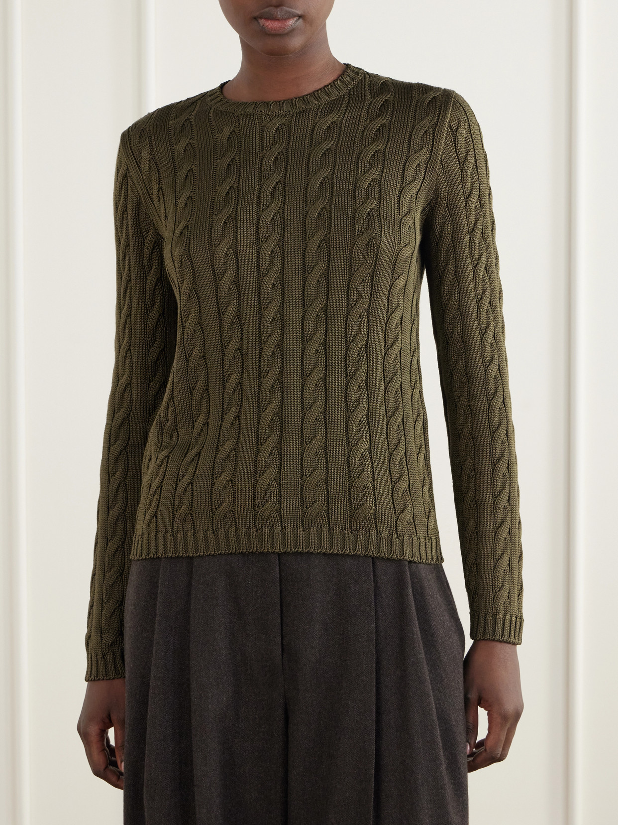 Collection - Cable-Knit Silk-Blend Sweater