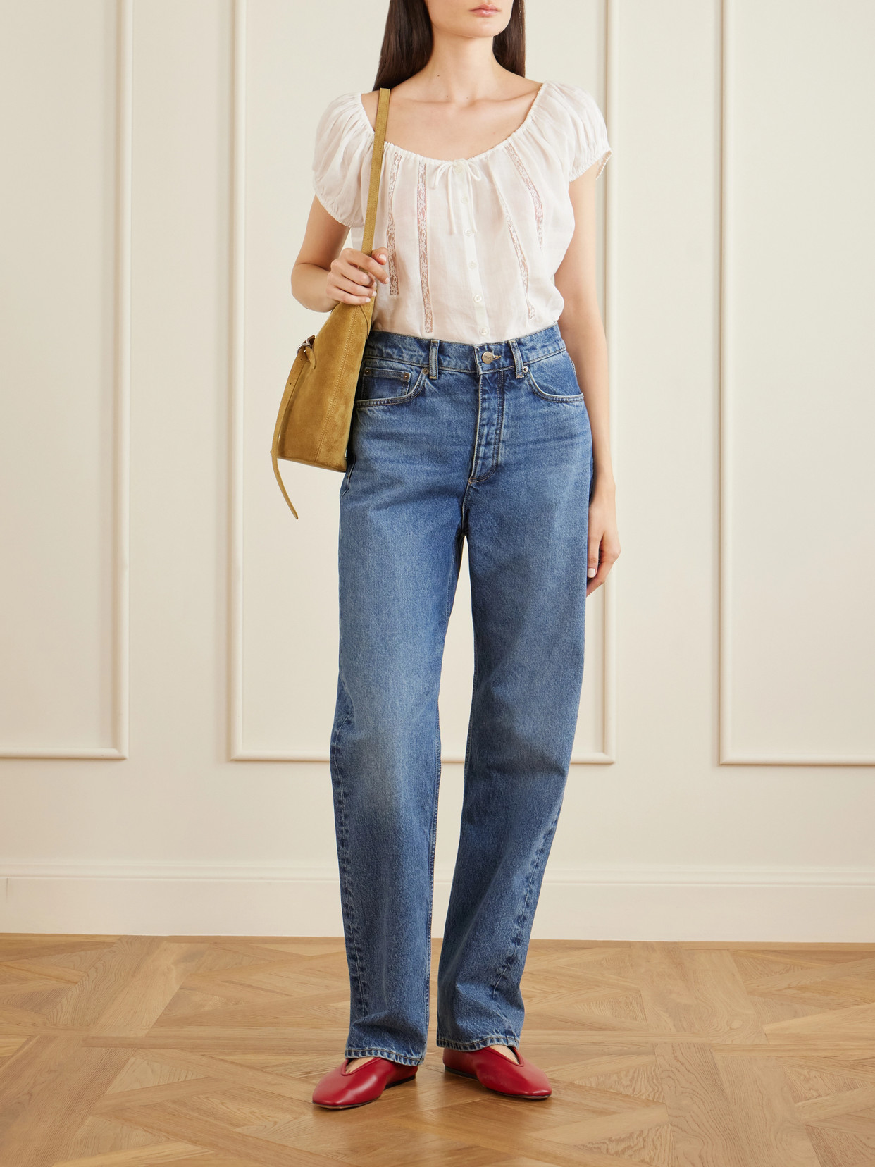 Sharon Mid-Rise Straight-Leg Jeans