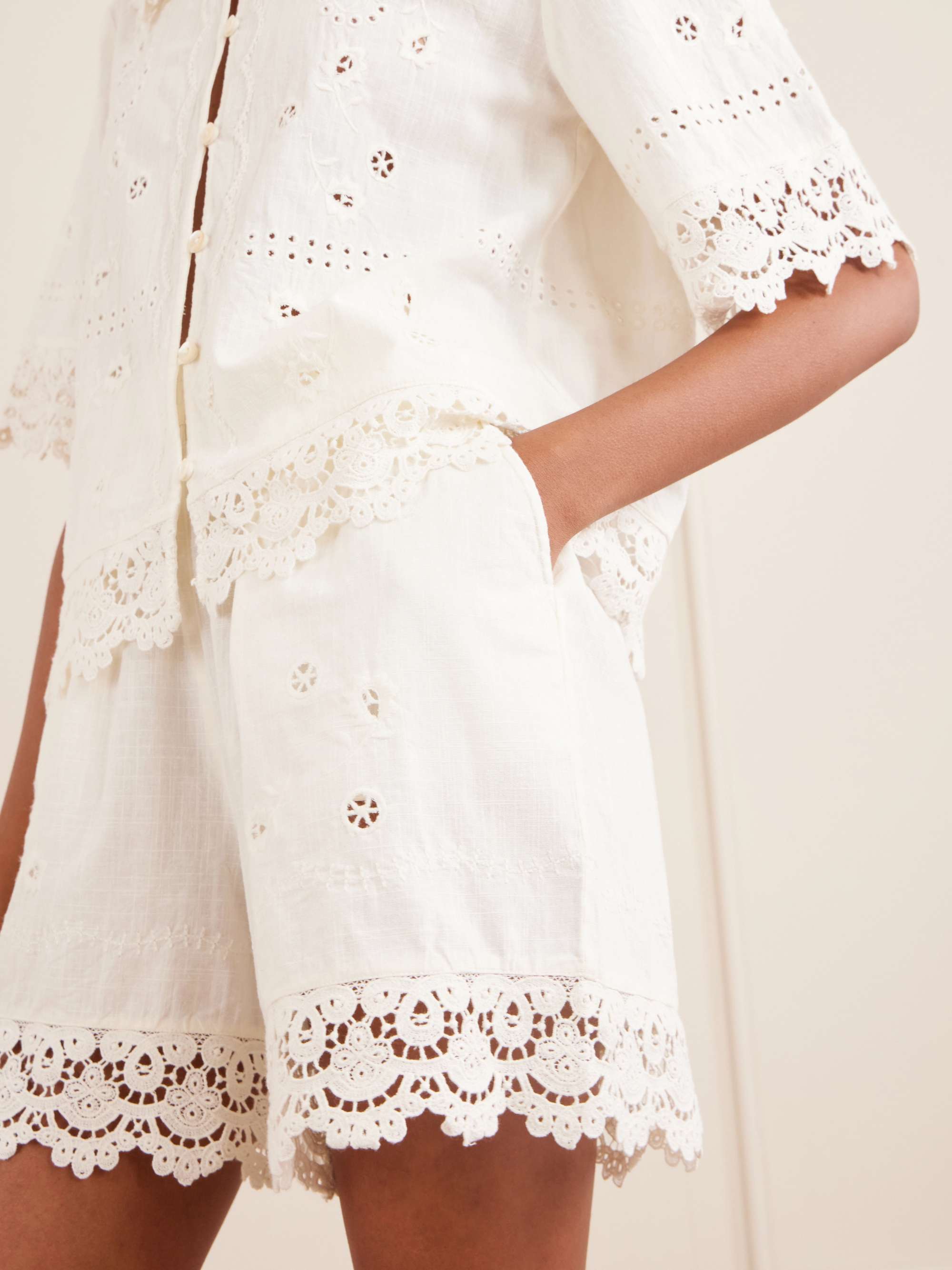 SKALL Tallulah floral-embroidered organic cotton and linen-blend