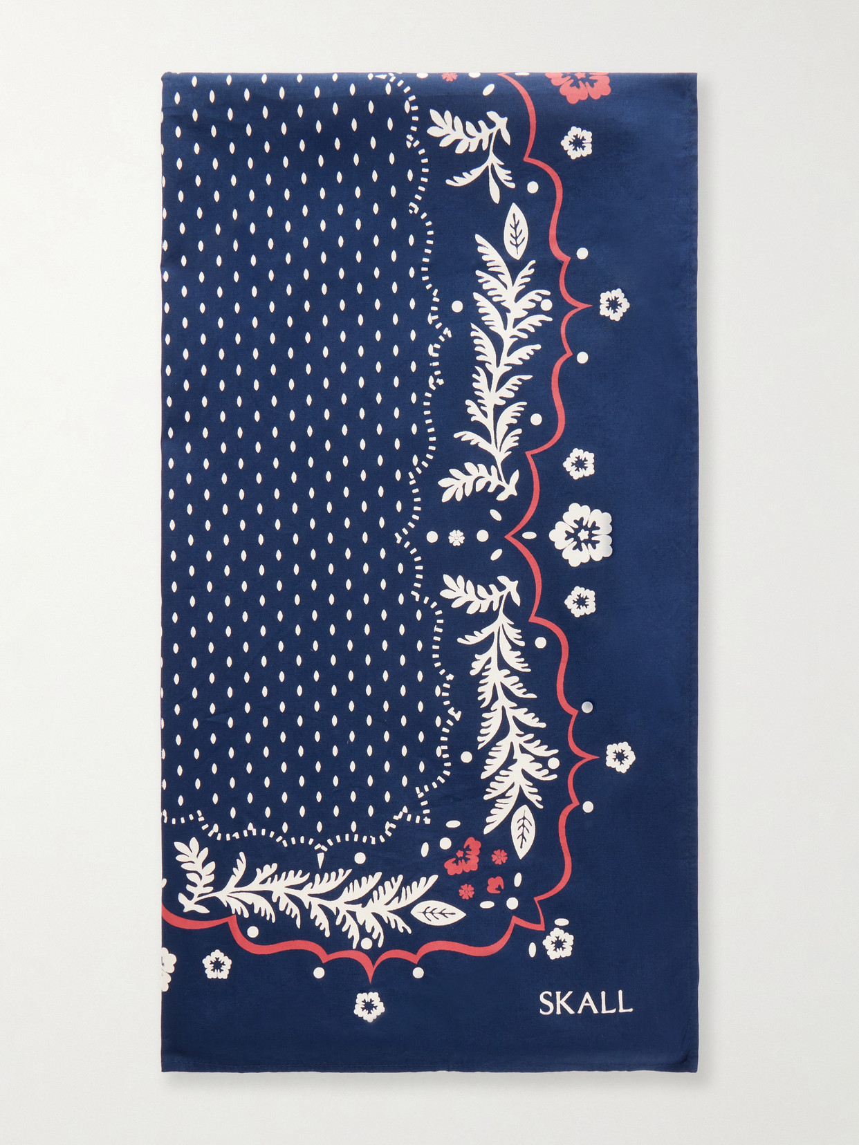 Skall Juniper Printed Organic Cotton Scarf In Blue