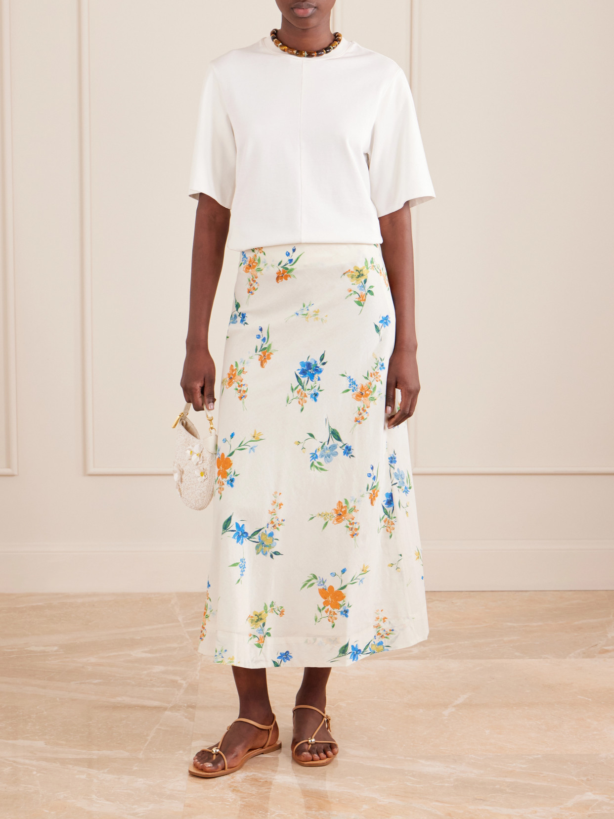Mila Floral-Print Organic Cotton Midi
