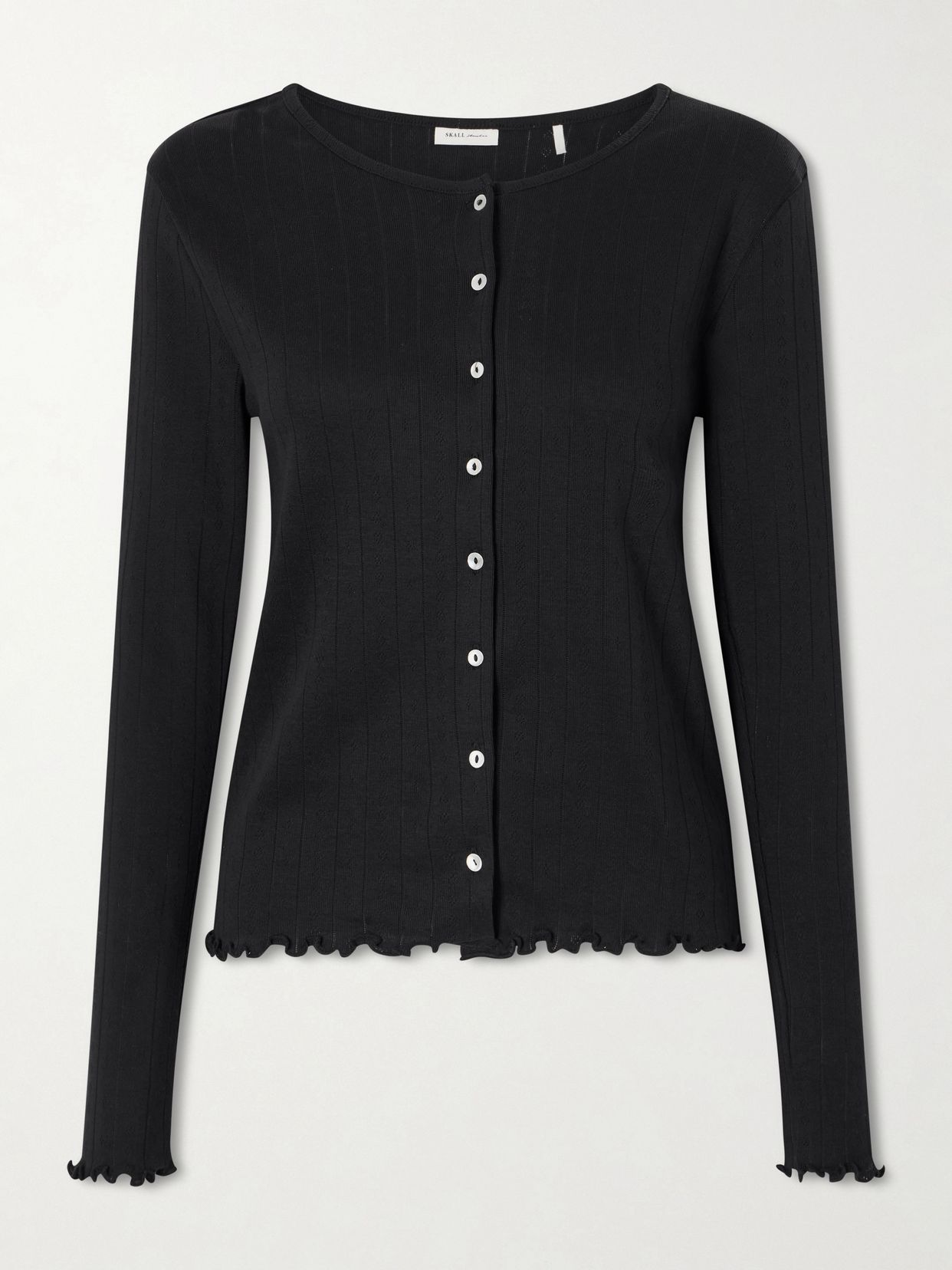 edie open knit organic cotton cardigan