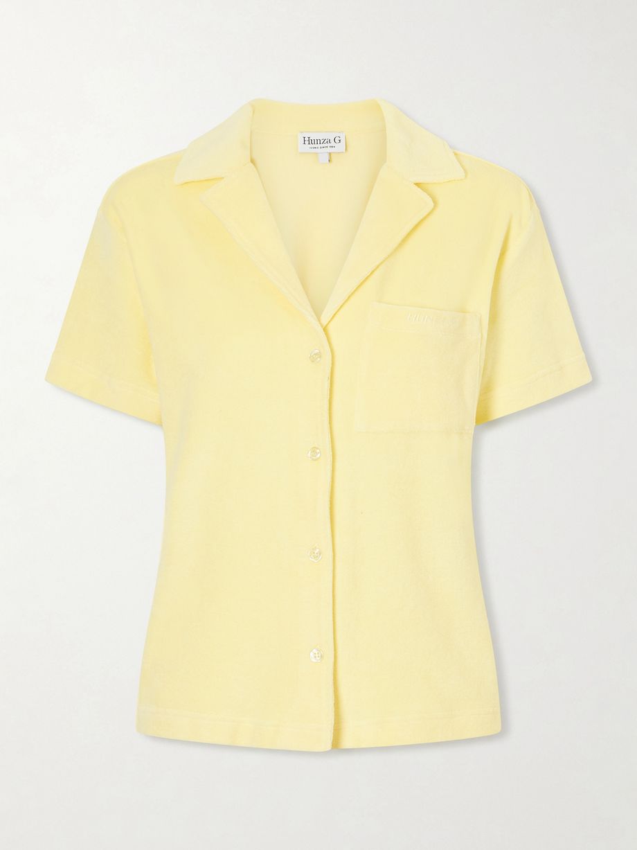 Embroidered cotton-terry polo shirt