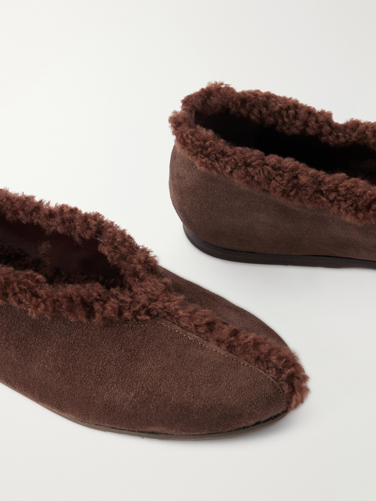 Aeropi Shearling-Trimmed Ballet Flats
