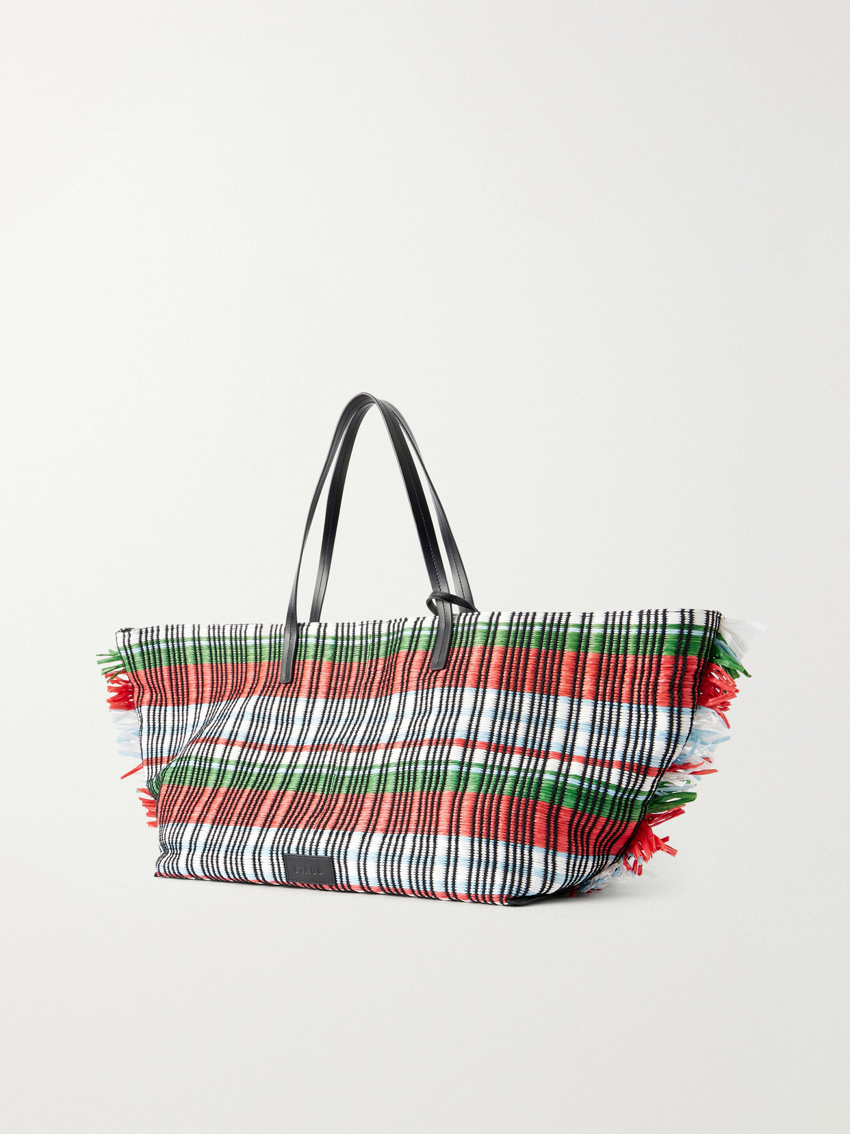 + Da Adolfo Christos Raffia Checked Fringed Tote