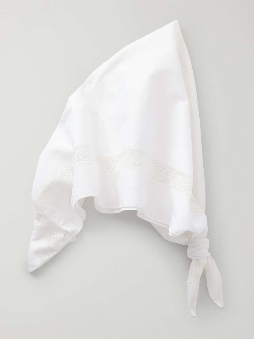 Staud + Da Adolfo Sunny Lace-trimmed Cotton Headscarf | Thumbnail 5