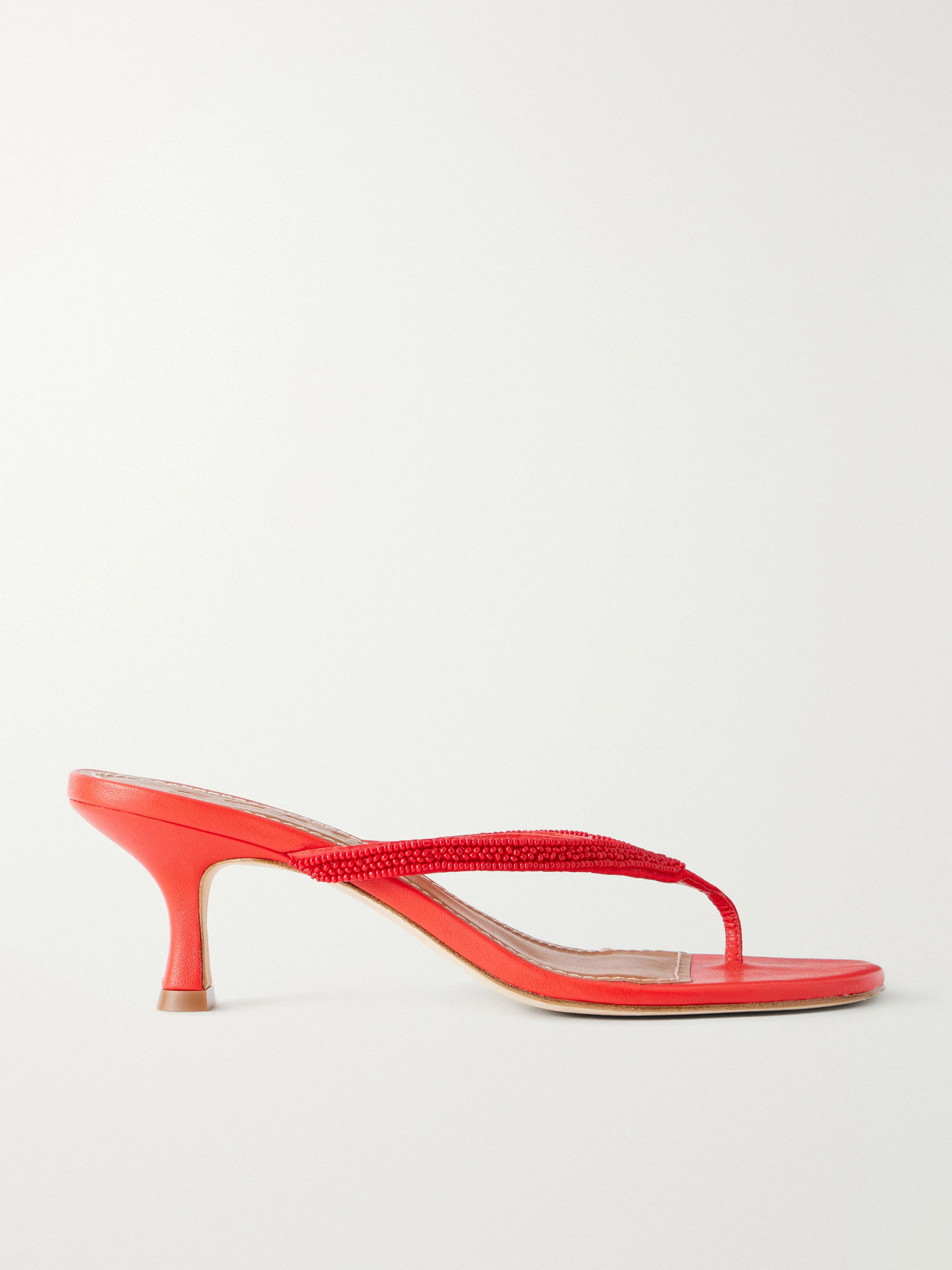 Freja Embellished Leather Thong Sandals