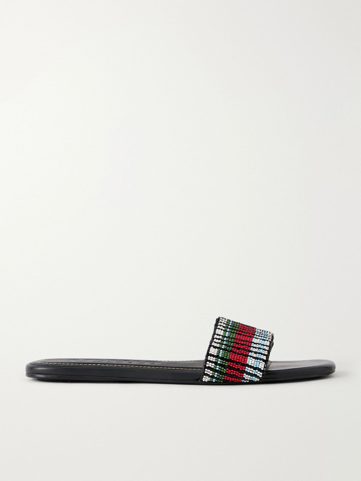 STAUD Da Adolfo Tove beaded leather slides
