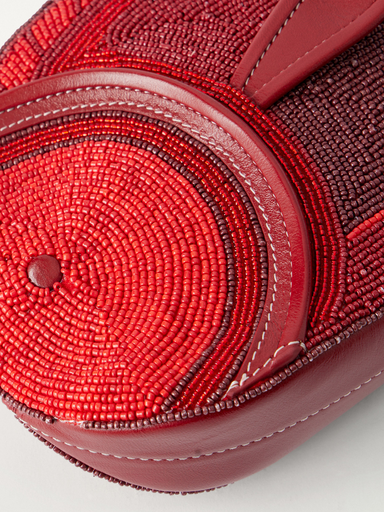 Staud Beaded Fish-shaped Clutch Bag In Red