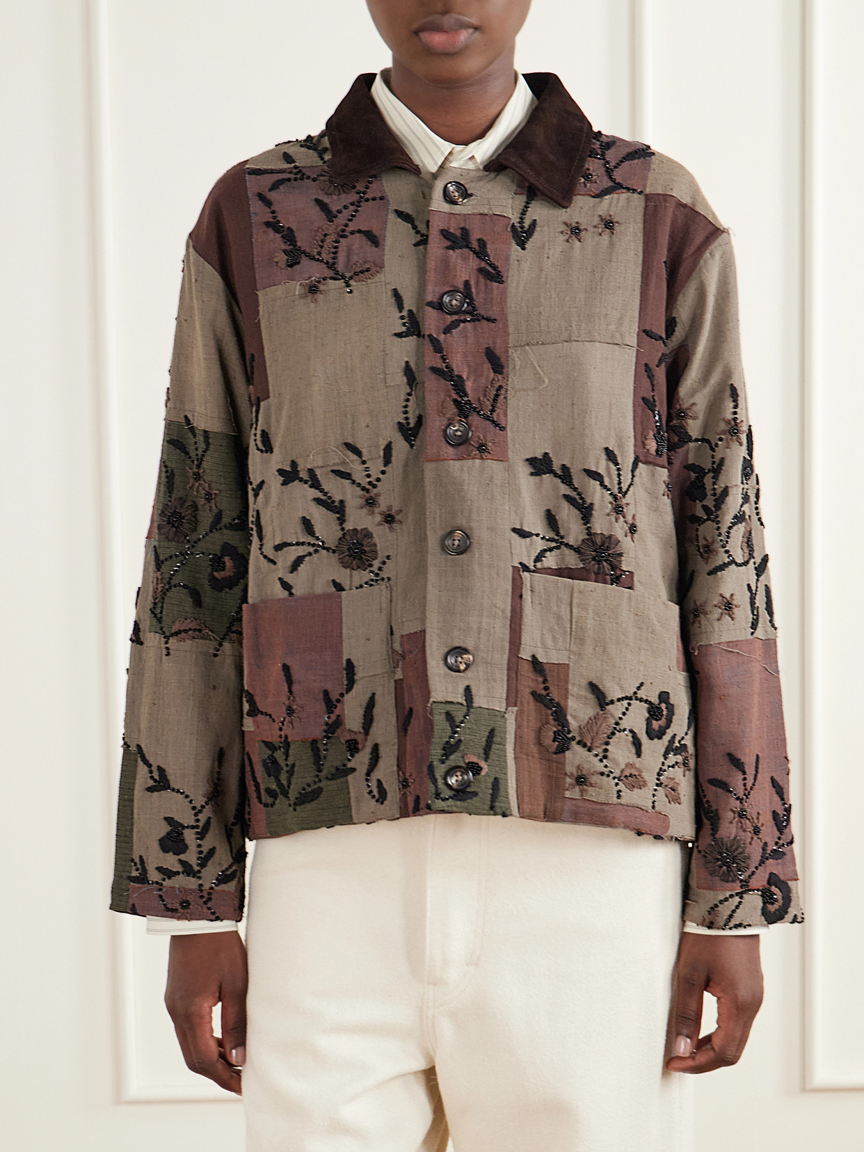 Patchwork Woven Cotton Jacket