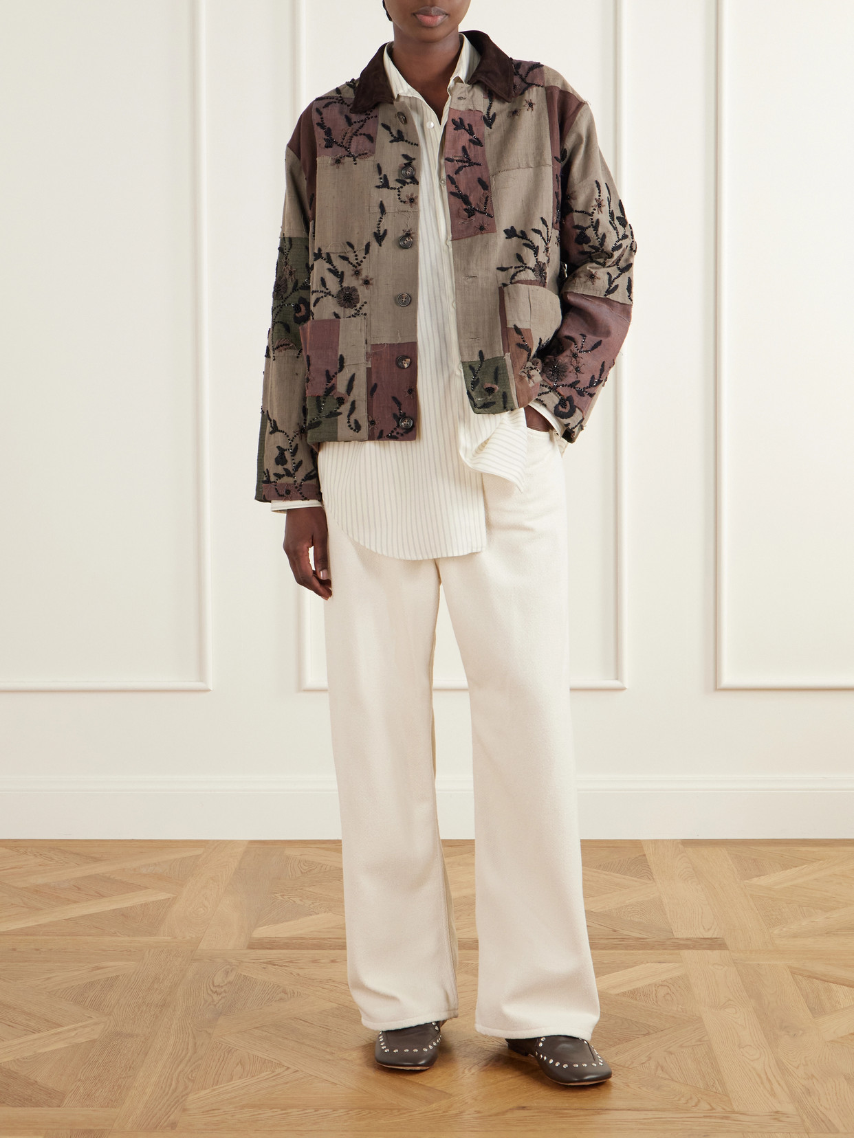 Patchwork Woven Cotton Jacket
