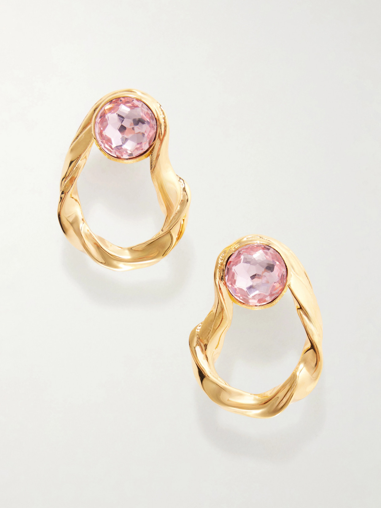 Oscar De La Renta Crystal-embellished Gold-tone Earrings