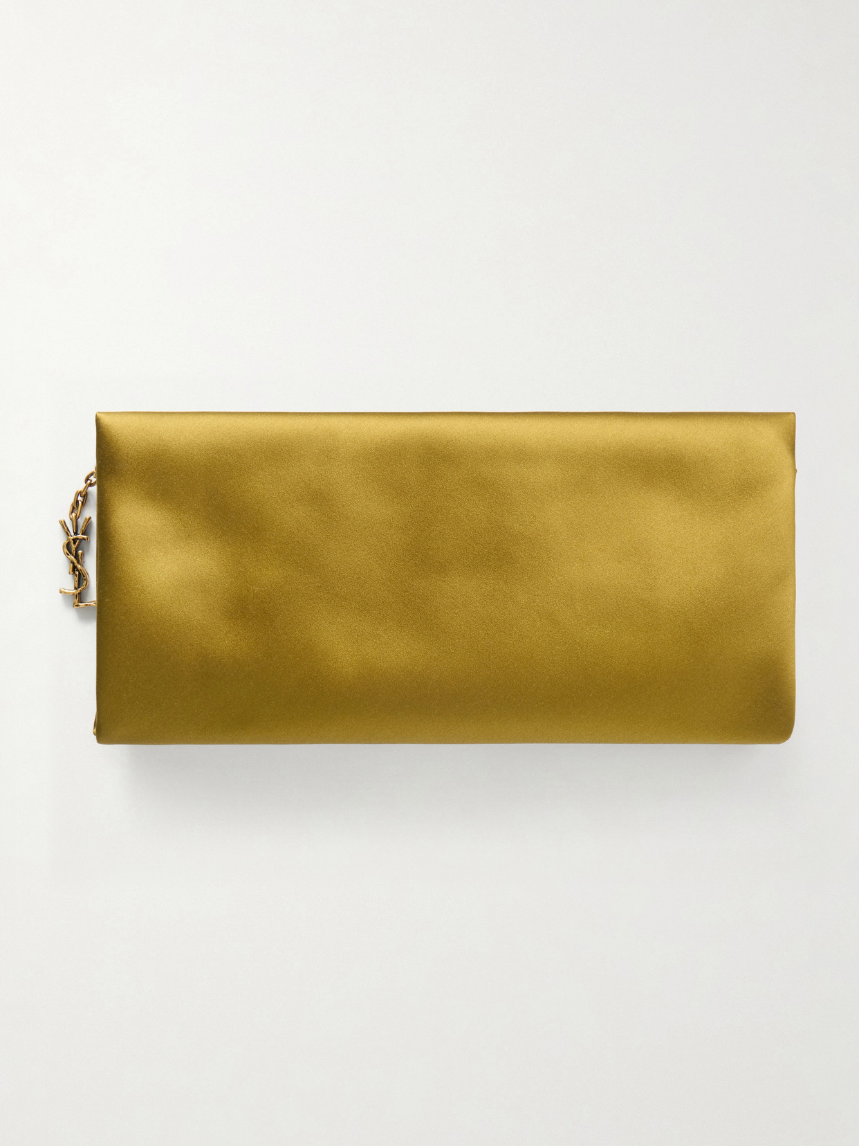 SAINT LAURENT - Evening Satin Clutch Bag - Yellow