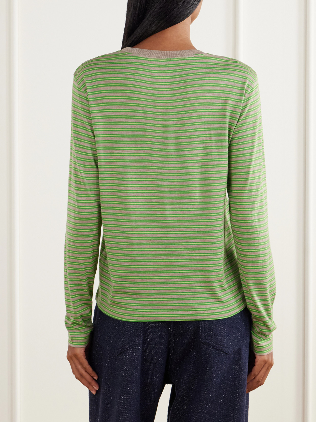 Striped Wool-Jersey T-Shirt