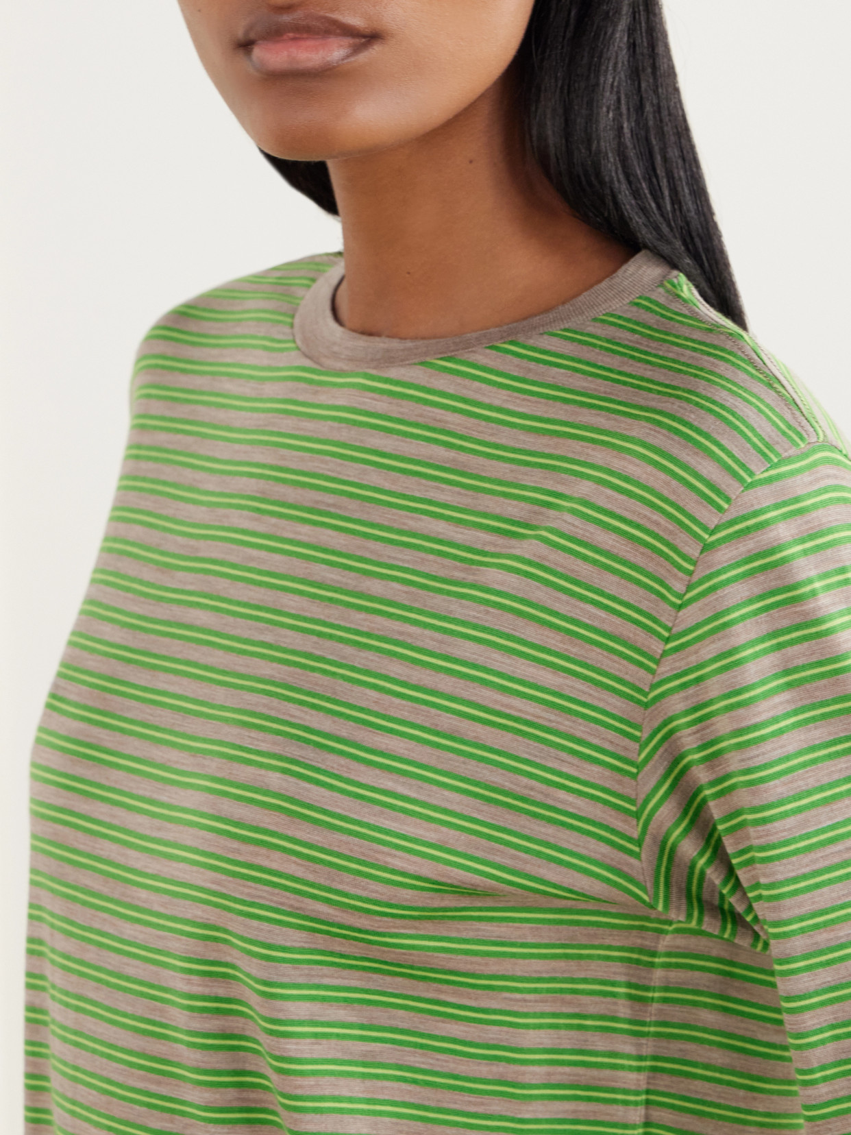 Striped Wool-Jersey T-Shirt