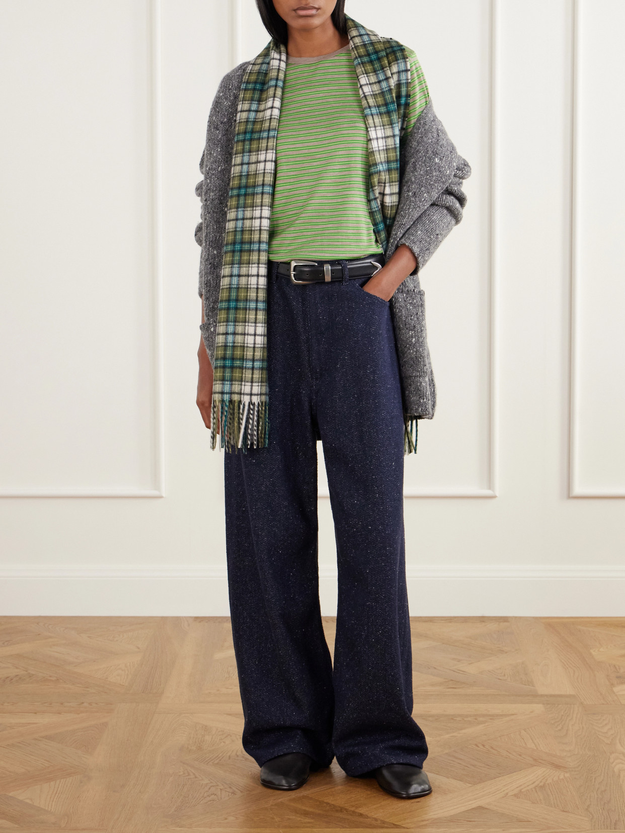 Striped Wool-Jersey T-Shirt