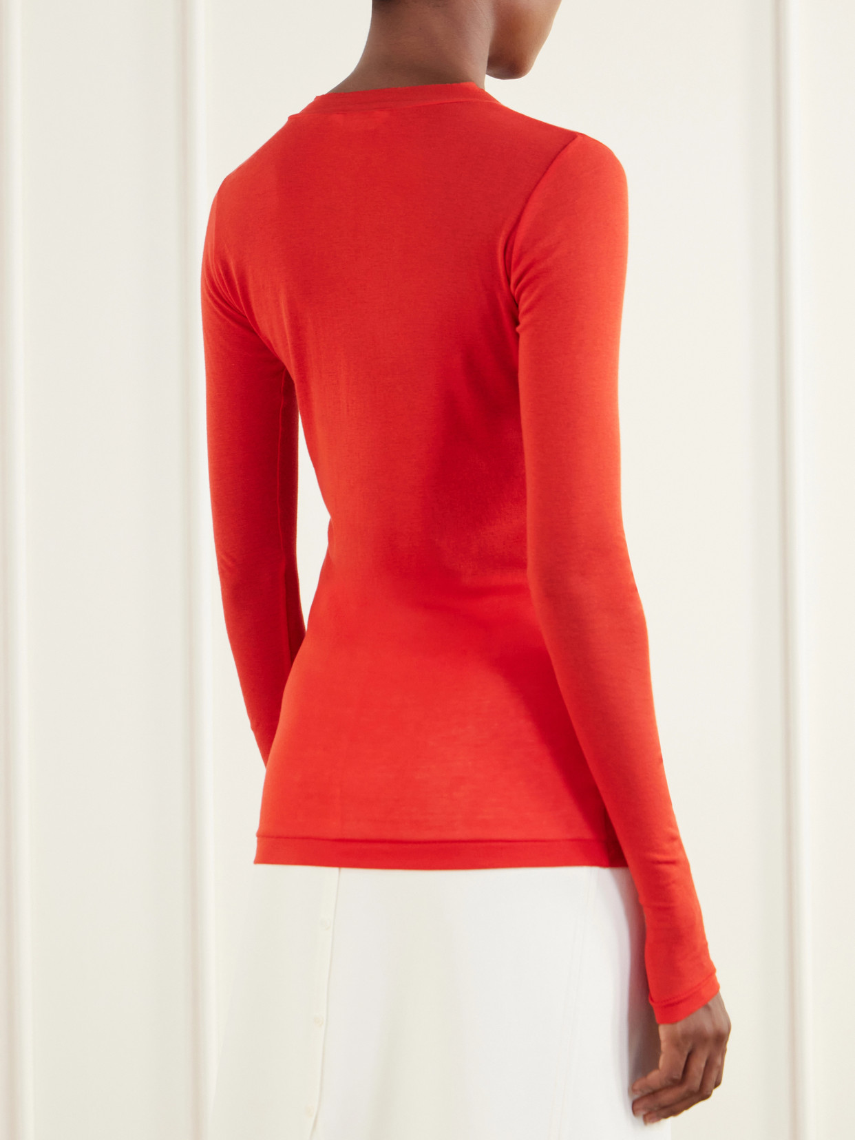 Ribbed Cotton-Jersey T-Shirt