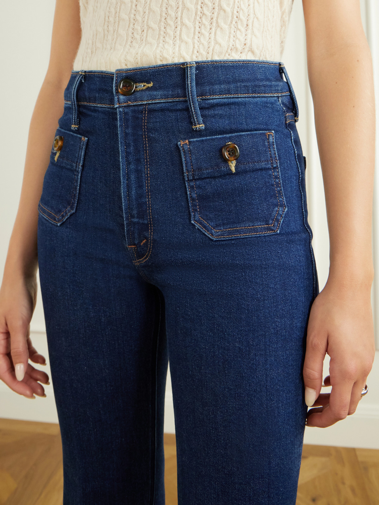 The Patch Pocket Doozy High-Rise Flared Jeans