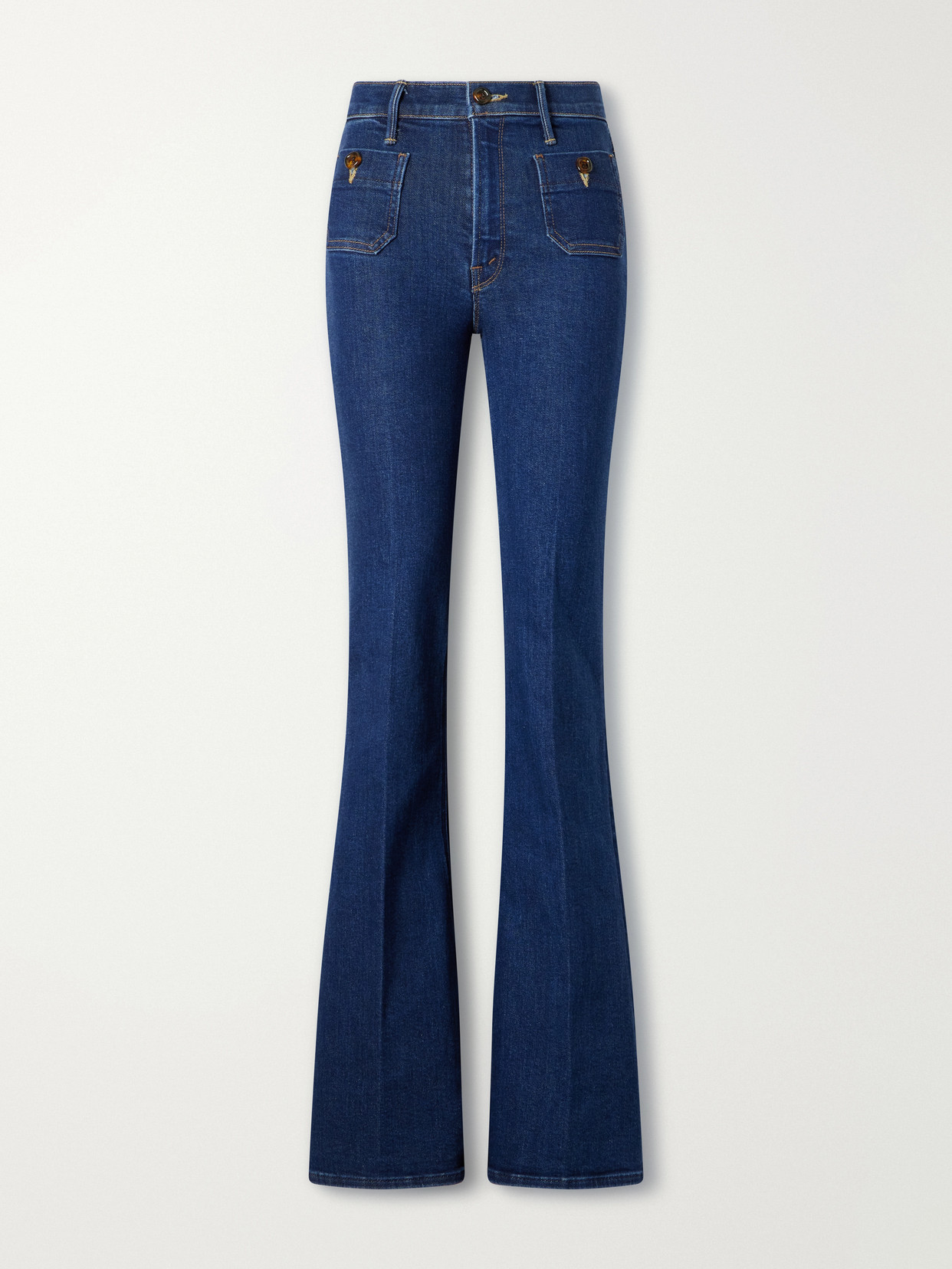 Mother The Patch Pocket Doozy Flared Jeans In Blue
