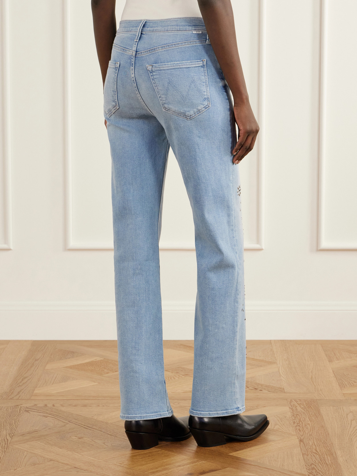 The Kick It Embellished High-Rise Straight-Leg Jeans