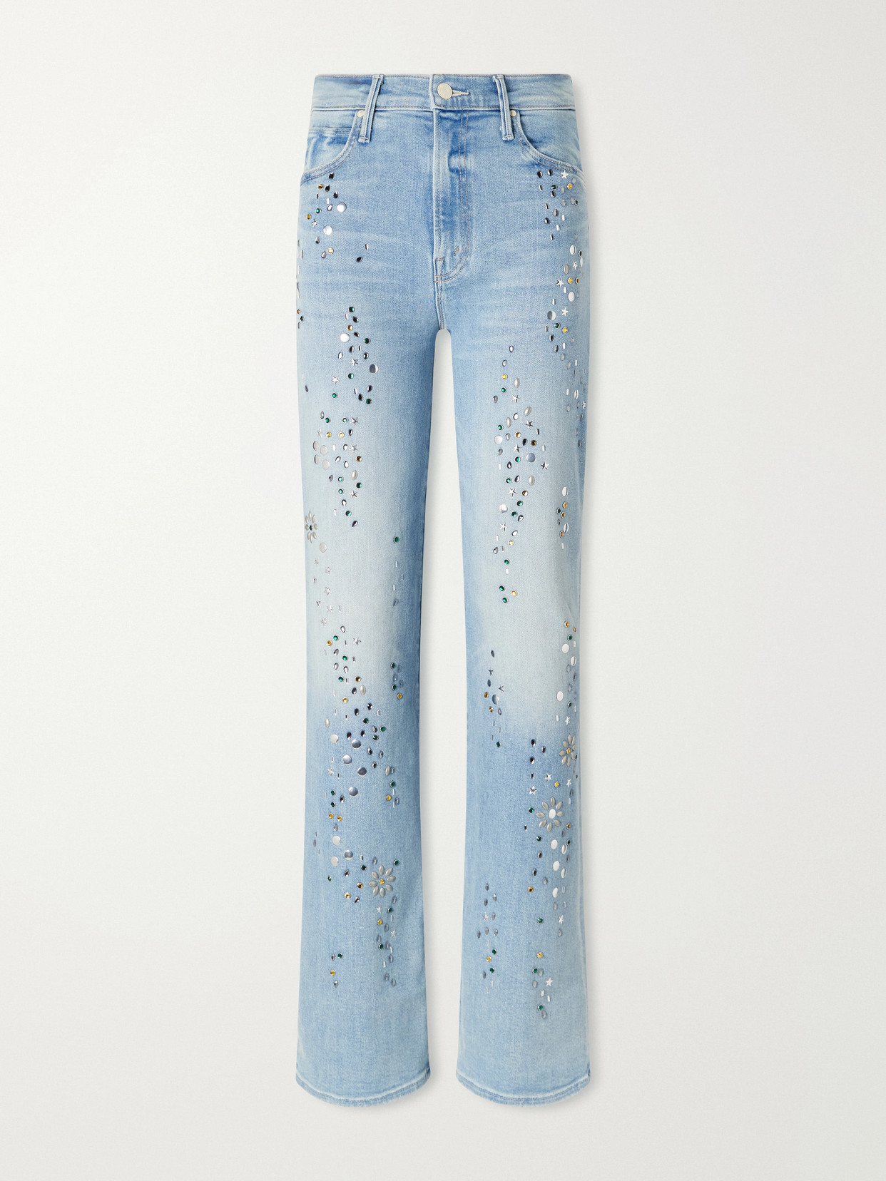 The Kick It Embellished High-Rise Straight-Leg Jeans