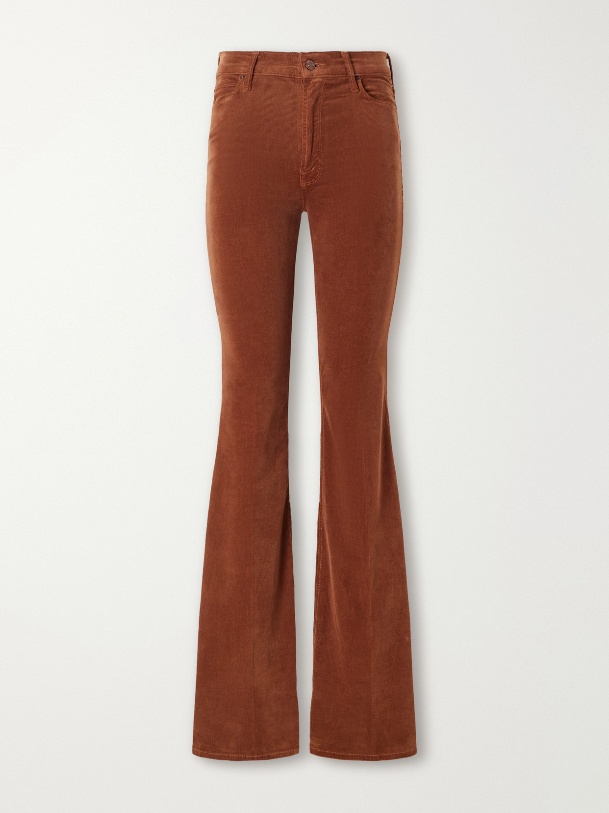 Mother The Doozy Cotton-blend Corduroy Flared Pants In Brown