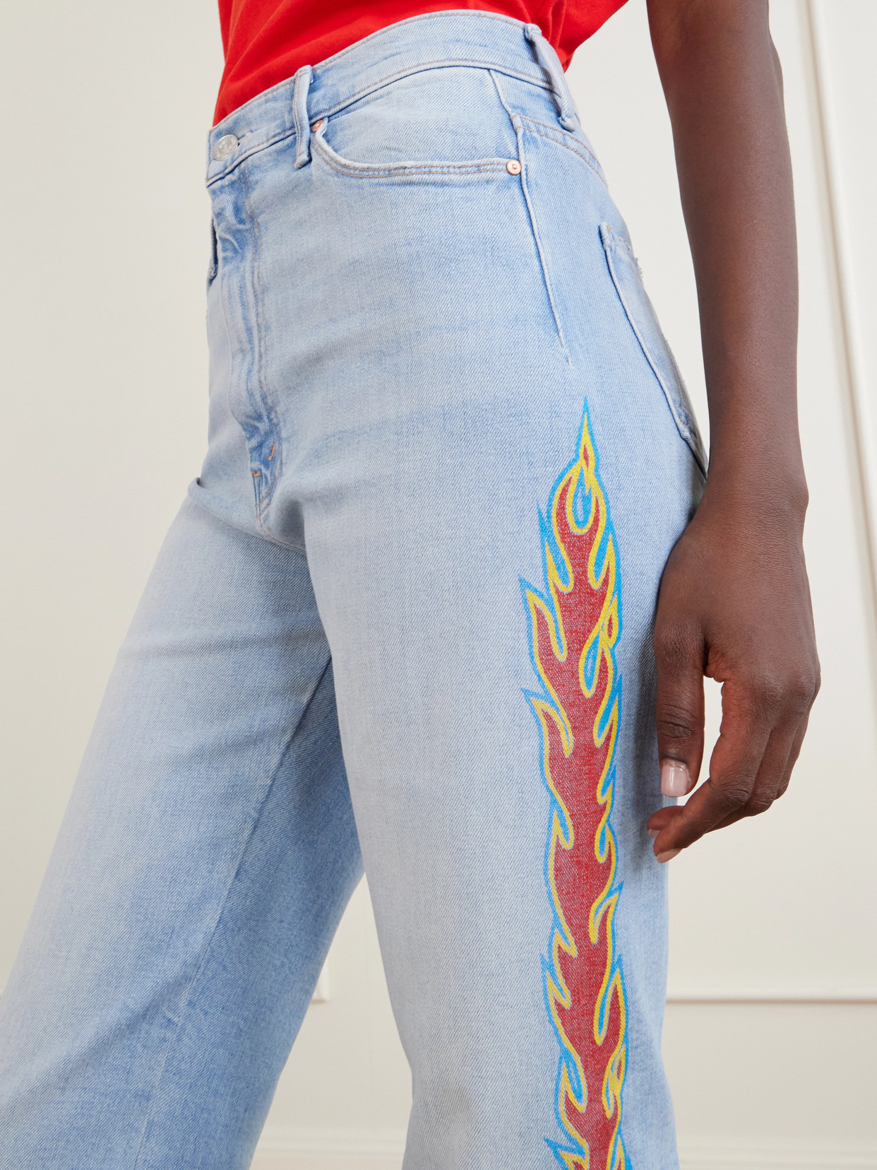 The Saloon Sneak Printed High-Waist Wide- Leg