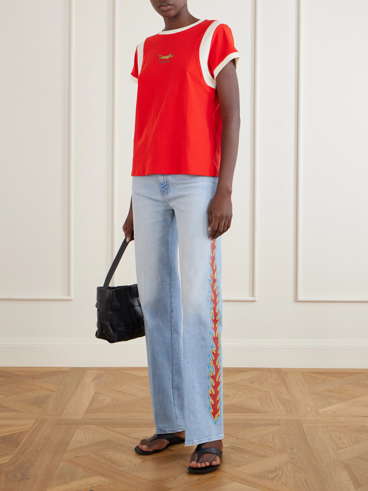 The Saloon Sneak Printed High-Waist Wide- Leg