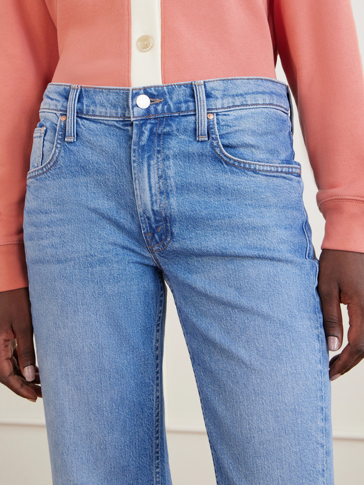 The Bookie Twist Skimp Mid-Rise Bootcut Jeans
