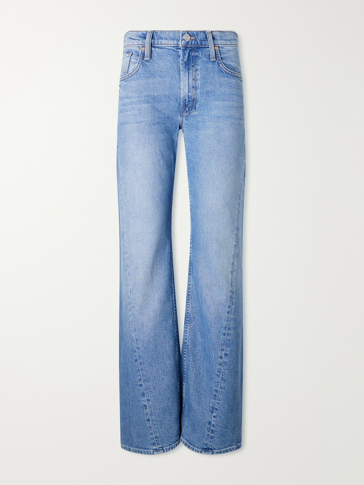 Mother The Bookie Twist Skimp Mid-rise Bootcut Jeans In Blue
