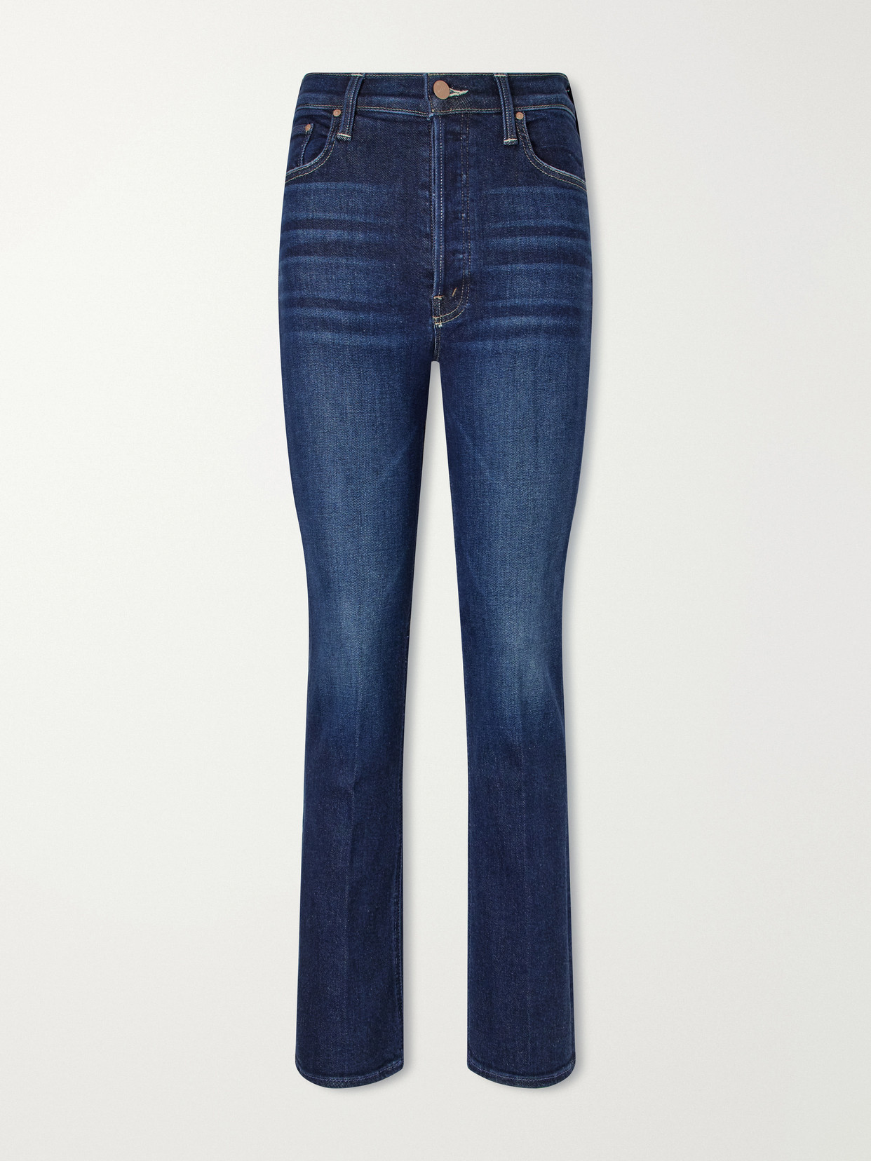 Mother The Tripper Flood High-waist Flared Jeans In Blue