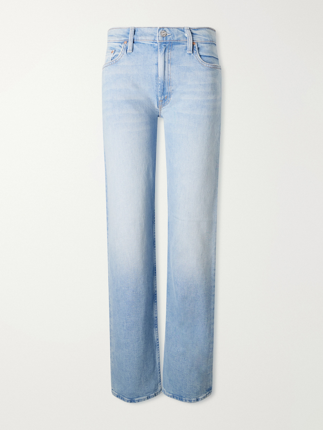 Mother The Newbie Skimp Mid-rise Straight-leg Jeans In Blue