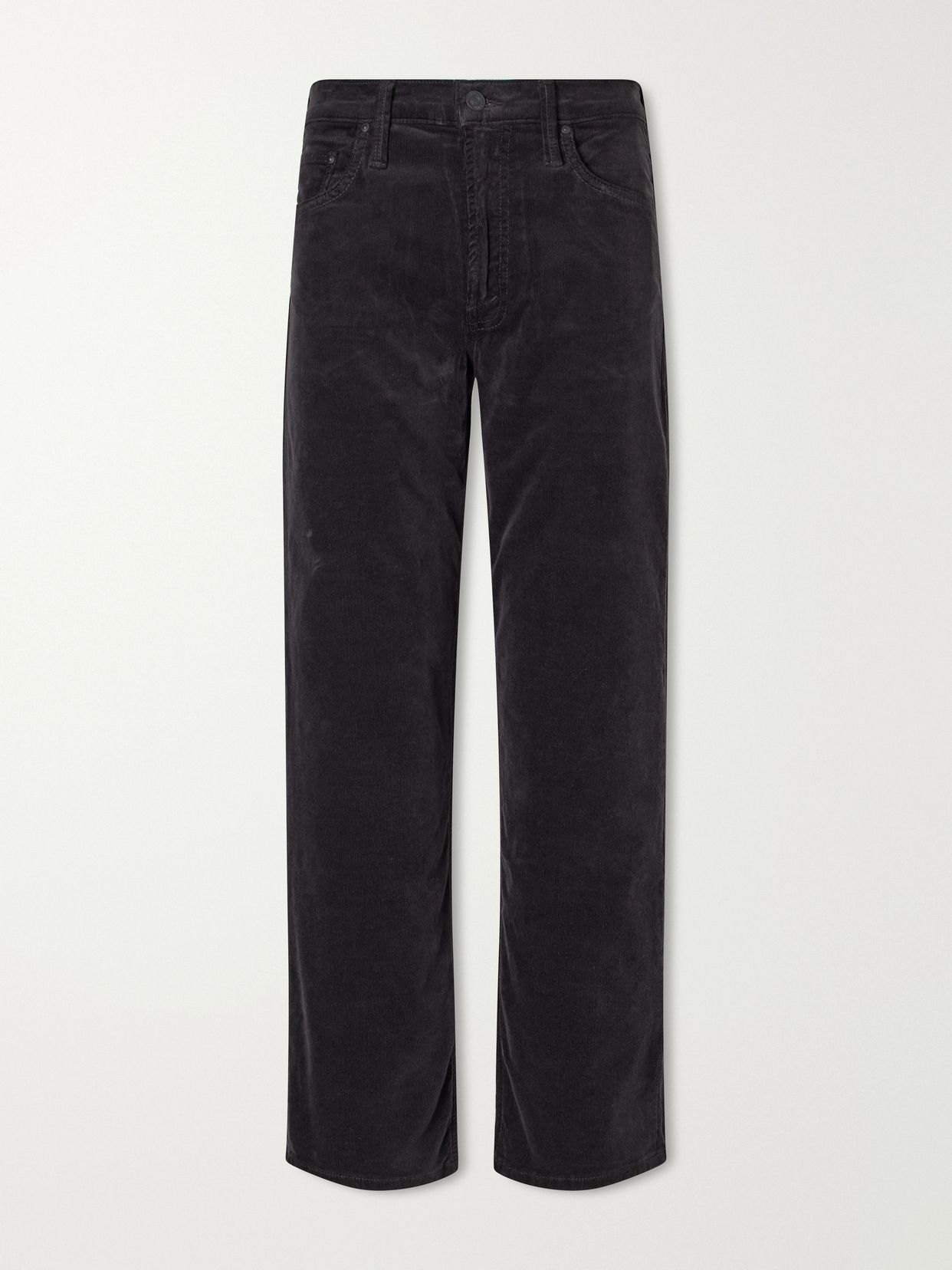 the newbie ankle cotton blend corduroy mid waist straight leg pants