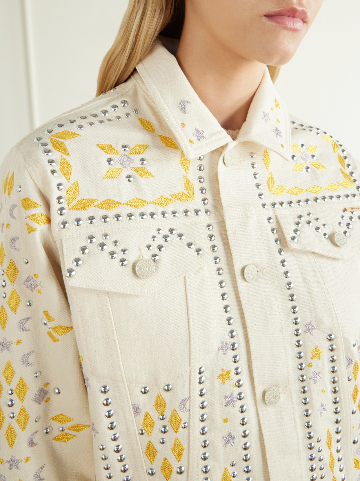 The Bruiser Appliquéd Studded Denim Jacket