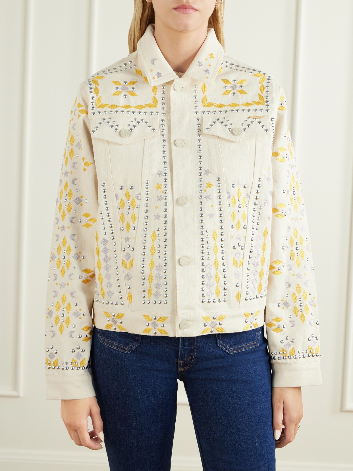 The Bruiser Appliquéd Studded Denim Jacket