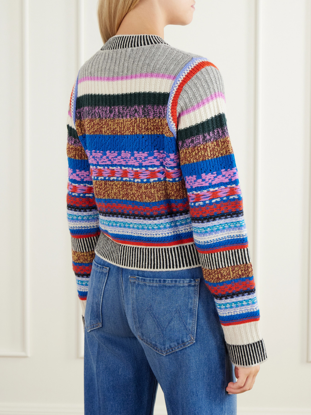 The Extra Crop Striped Alpaca And Wool-Blend Sweater