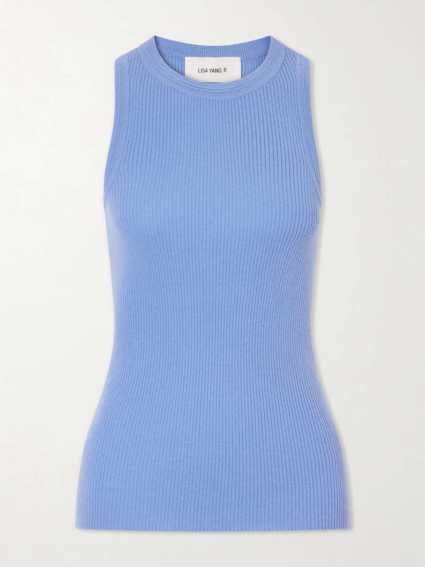 Lisa Yang Amya Ribbed Cotton And Cashmere-blend Tank Top