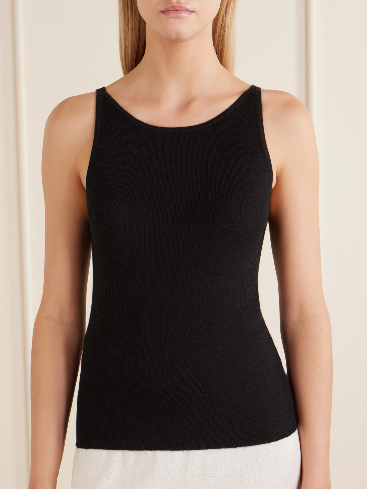 Lynette Ribbed-Knit Cashmere Tank