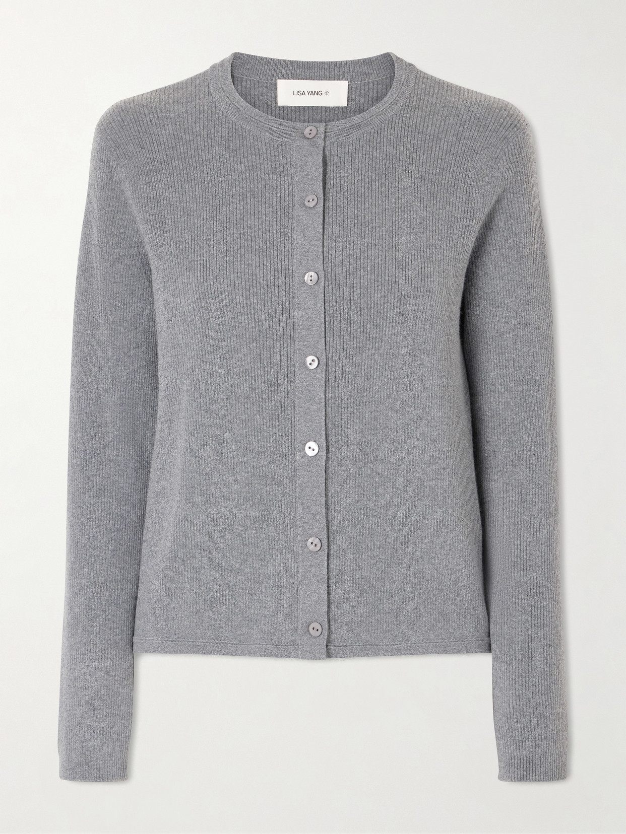 LISA YANG - Abeena Ribbed Cotton And Cashmere-blend Cardigan - Gray