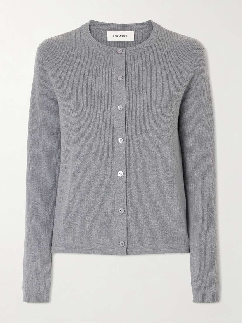 Lisa Yang Abeena Ribbed Cotton And Cashmere-blend Cardigan