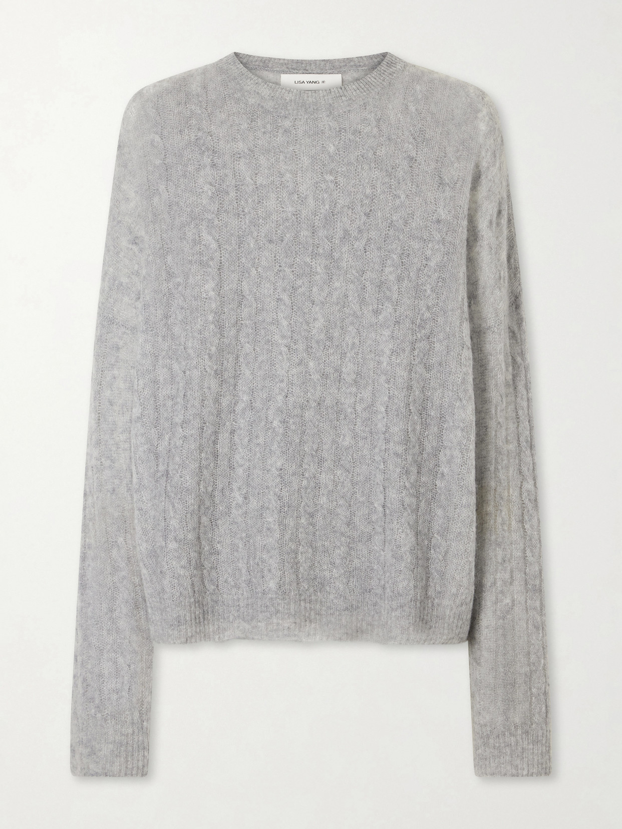 LISA YANG - Amabel Cable-knit Cashmere And Silk-blend Sweater - Gray