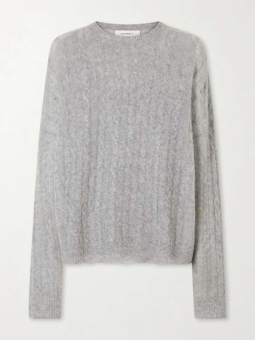 Lisa Yang Amabel Cable-knit Cashmere And Silk-blend Sweater
