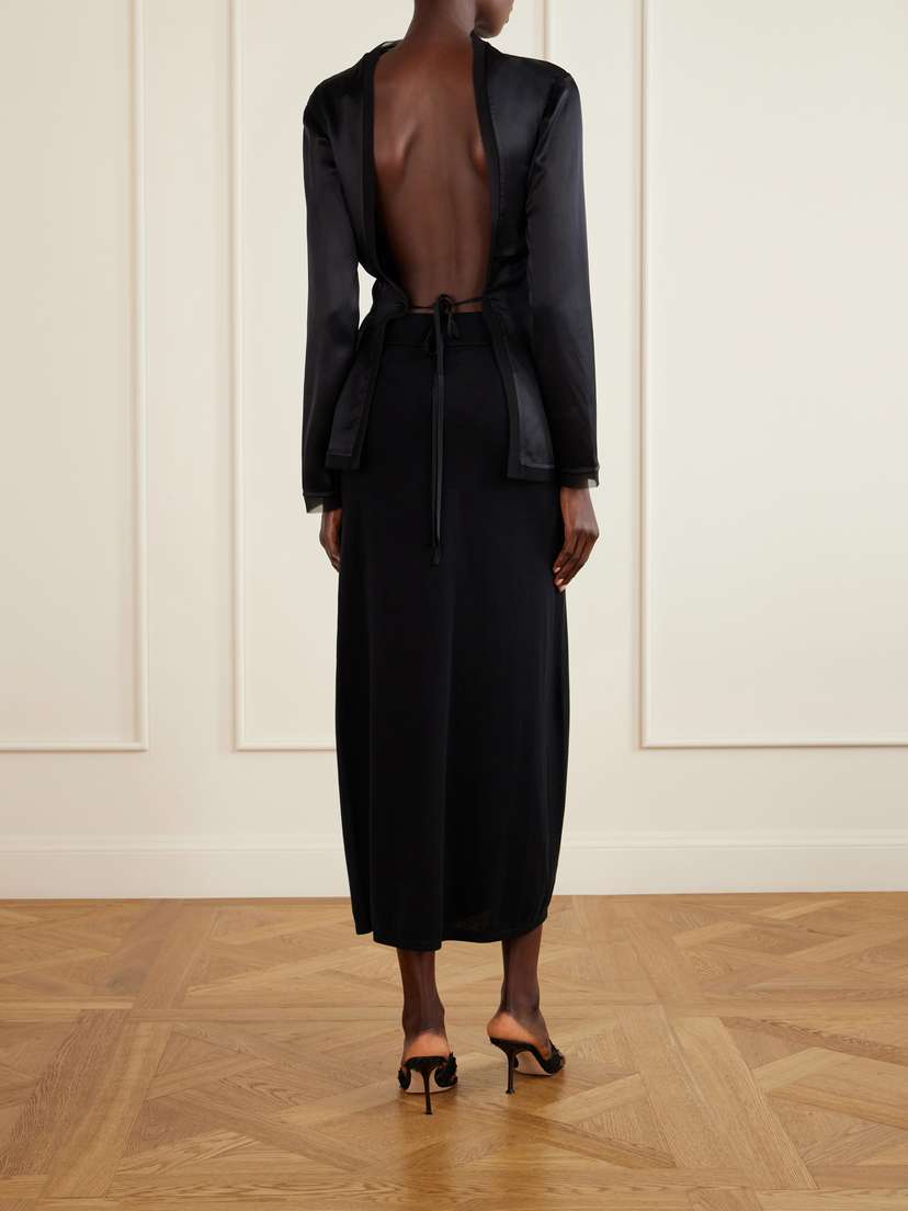 Tove Beau Open-back Tie-detailed Silk Blouse | Thumbnail 3