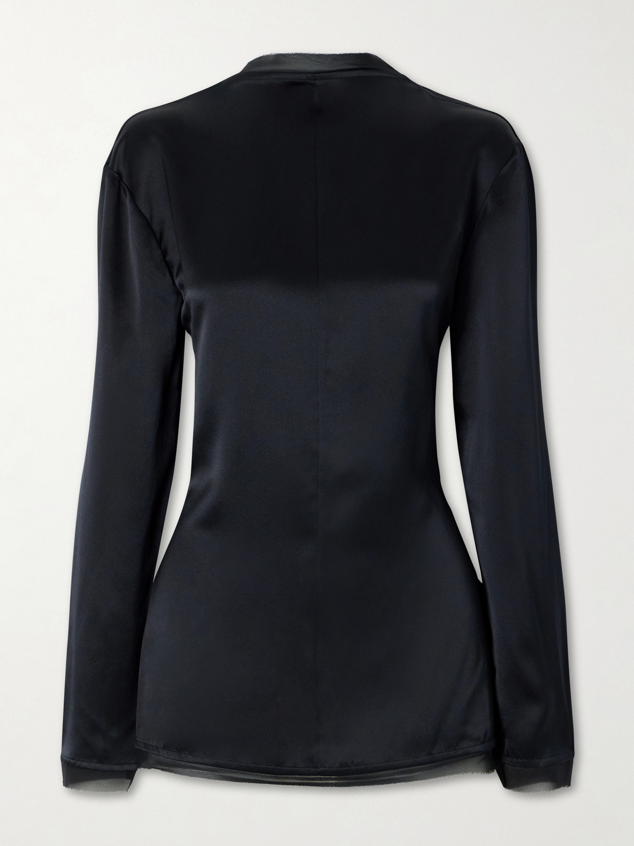 Tove Beau Open-back Tie-detailed Silk Blouse In Black