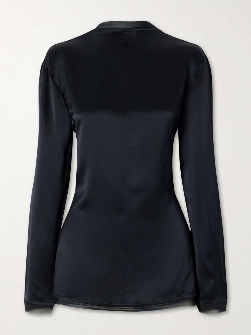 Tove Beau Open-back Tie-detailed Silk Blouse