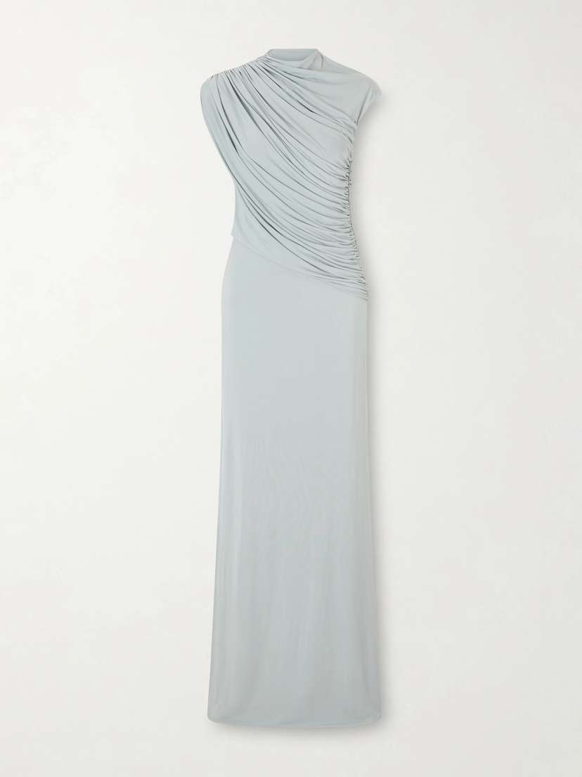 Tove Saffron Gathered Jersey Maxi Dress