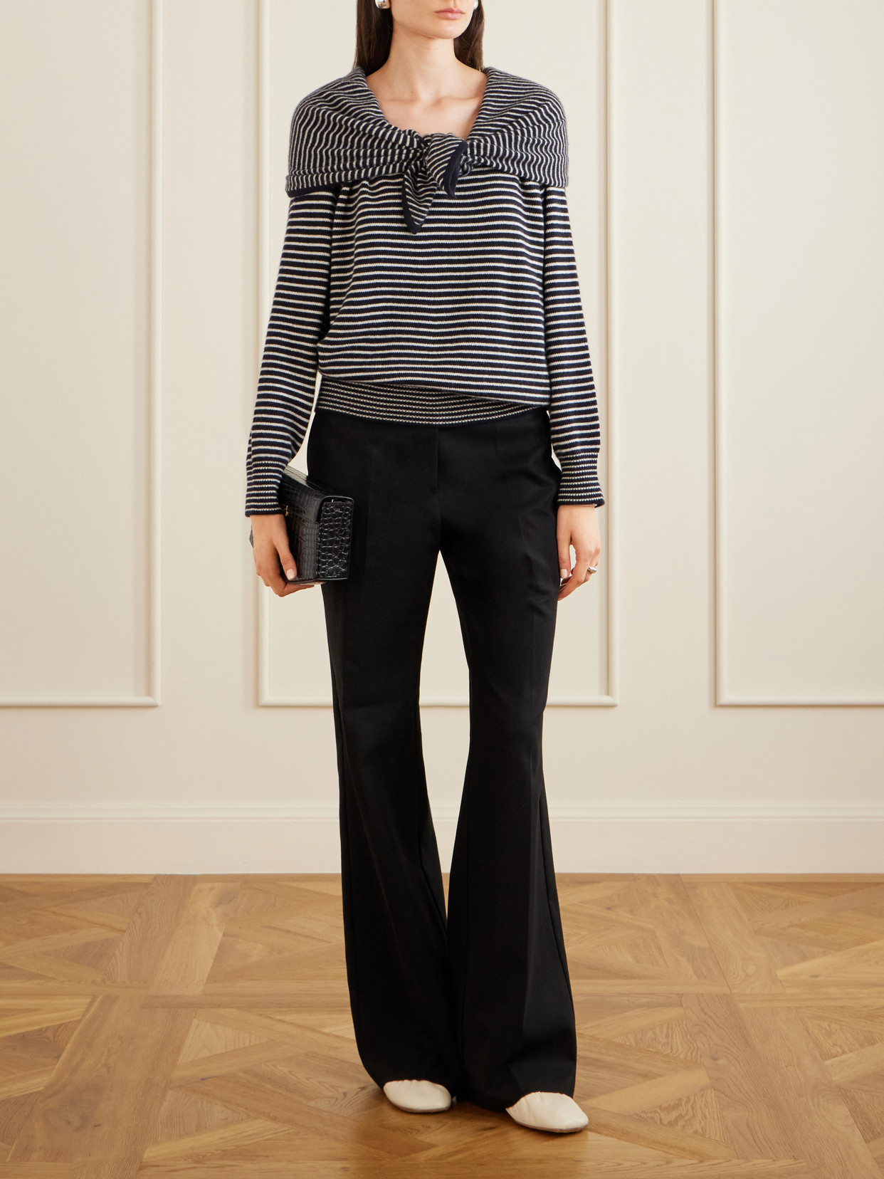 Maia Tiered Striped Cashmere Sweater