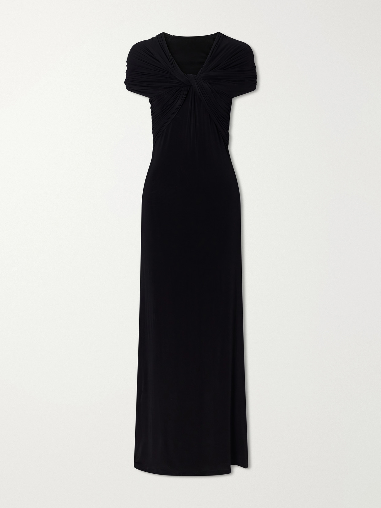 Tove Rama Gathered Jersey Maxi Dress In Black