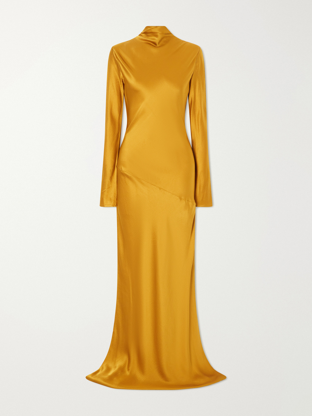 Tove Gio High-neck Long-sleeve Maxi Dress In Gold