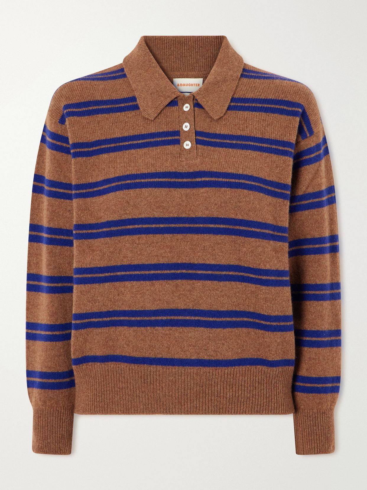 edith striped wool polo sweater